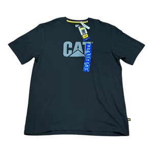 CAT Shirt Mens Large Black Workwear Logo Graphic Crewneck Tee New Tag Cotton